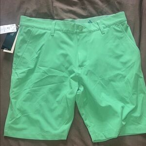 Adidas Men's Vibrant Green Flat Front Shorts